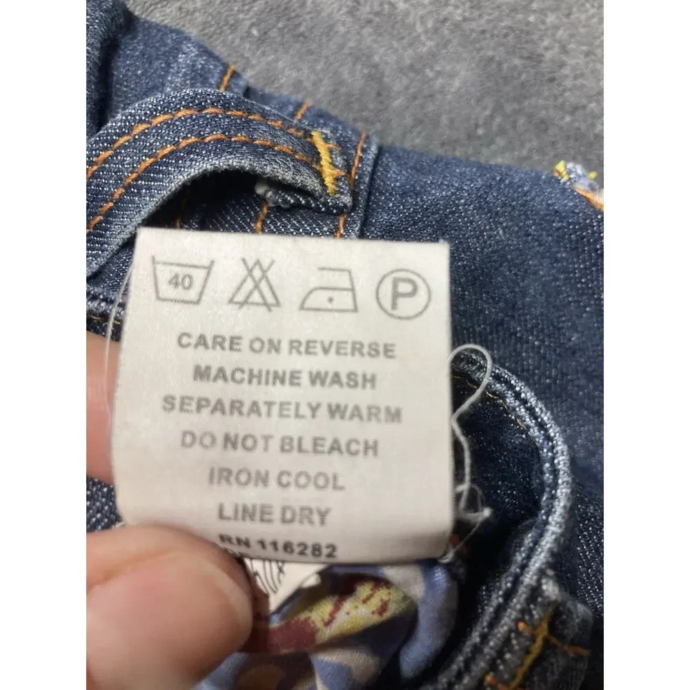 Y2K Visgoss U.S.A. Premium Denim Shorts Mid-Rise Cut-Off Raw Edge Studded 9/10
